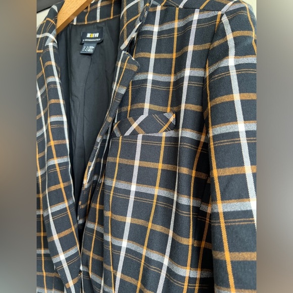 Maeve Anthropologie Womens Oversized Plaid Equestrian Black Fall Blazer Size 2 - Picture 9 of 15